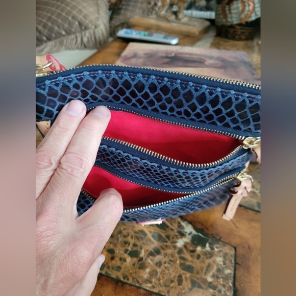 Dooney & Bourke Blue Croc Crossbody Bag - Picture 4 of 5